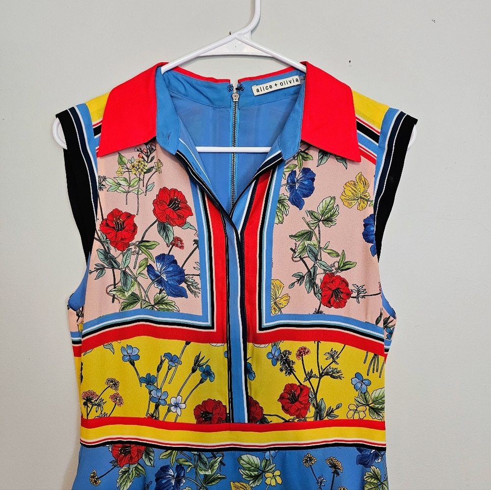 Alice + Olivia Floral Print Sleeveless Dress - Picture 2 of 6